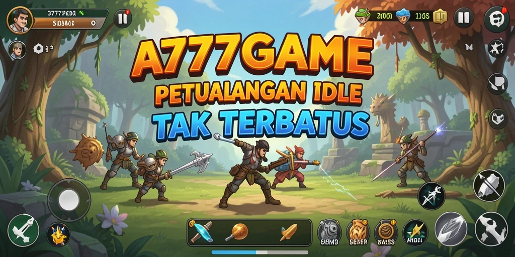 Screenshot utama A777GAME menampilkan aksi gameplay Idle yang seru.