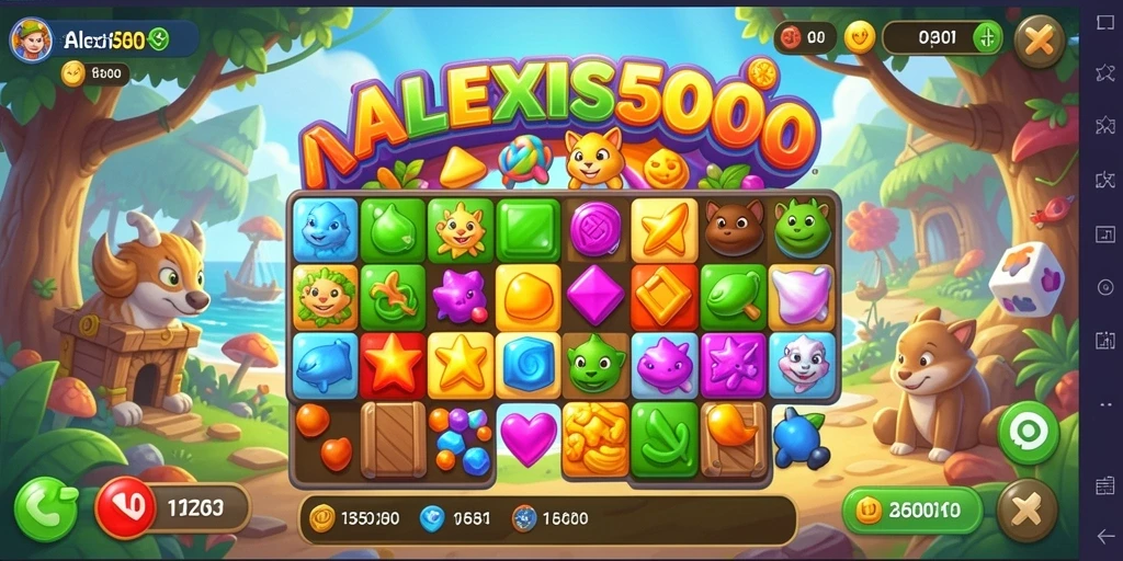 Gameplay Match-3 seru dan penuh warna di ALEXIS500.