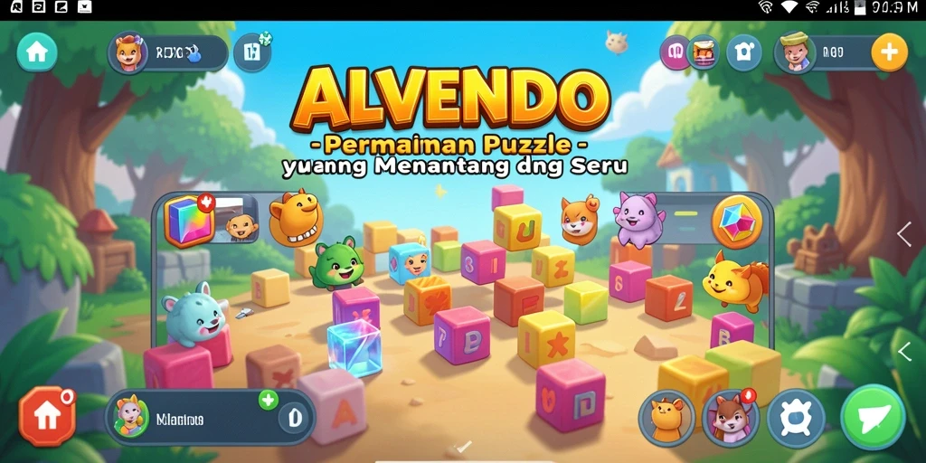 Screenshot gameplay ALVENDO yang menunjukkan teka-teki menarik.