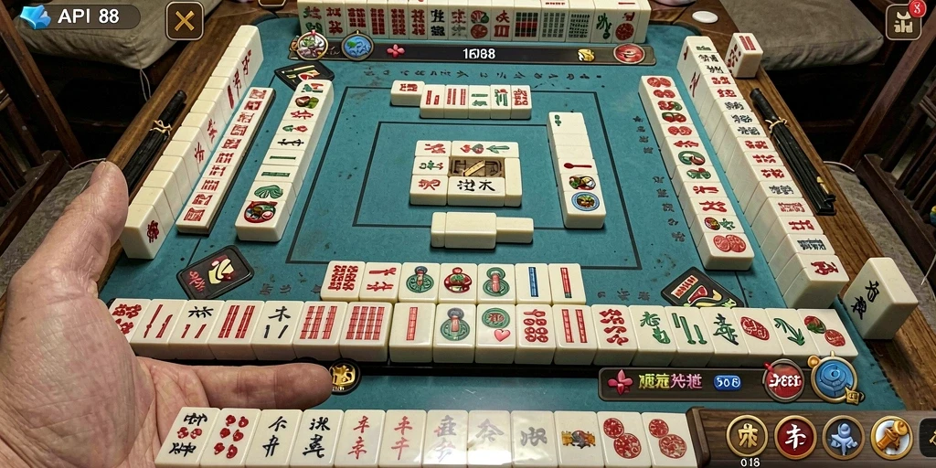 Tampilan gameplay seru dari API88 dalam permainan Mahjong.