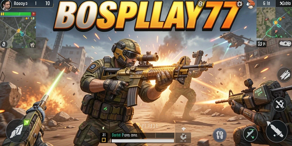 Screenshot dari gameplay menarik <strong>BOSPLAY77</strong> dalam suasana Battle Royale.