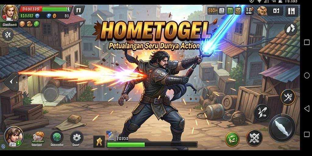 Screenshot dari gameplay action yang memukau di HOMETOGEL.