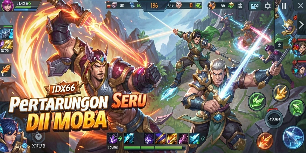 Tampilan aksi seru gameplay <strong>IDX66</strong> di arena pertempuran.