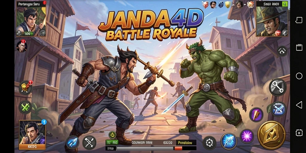 Tangkapan layar gameplay intens di JANDA4D Battle Royale.