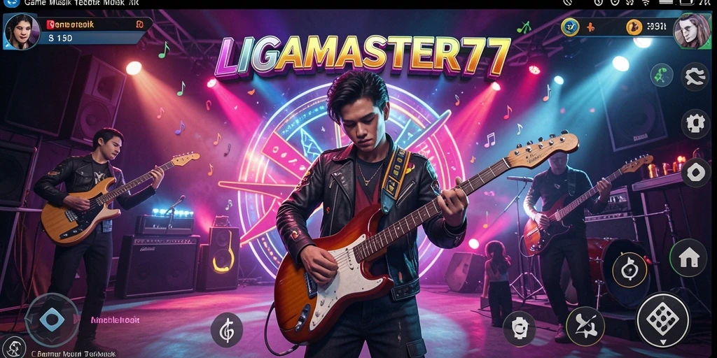 Tampilan gameplay LIGAMASTER77 yang menarik saat bermain musik.