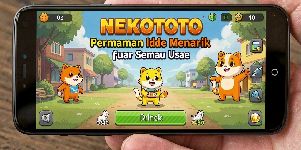 Screenshot utama NEKOTOTO menampilkan gameplay yang seru dan interaktif.
