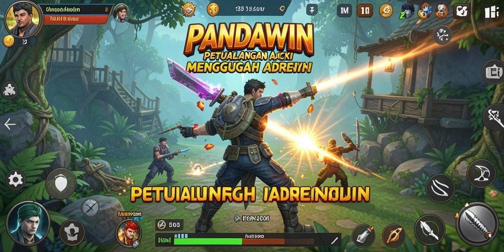 Tampilan gameplay seru dan aksi mendebarkan di PANDAWIN.