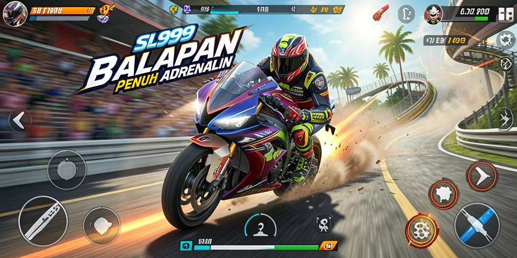 Tampilan menakjubkan dari gameplay balapan motor SL999.
