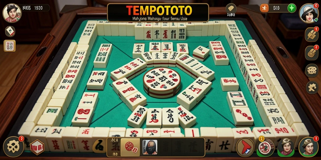 Screenshot TEMPOTOTO menampilkan permainan Mahjong yang seru dan penuh warna.