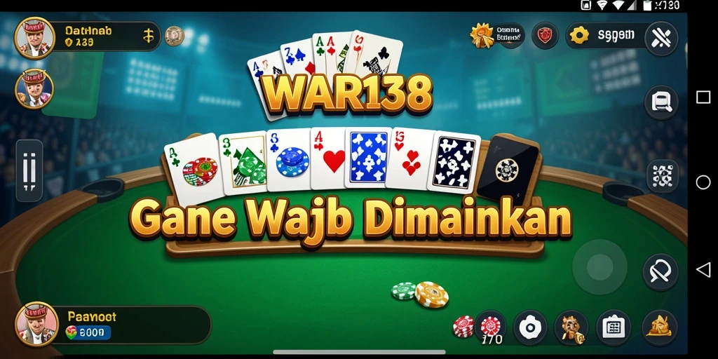 Tangkapan layar menampilkan aksi seru dalam permainan domino WAR138.