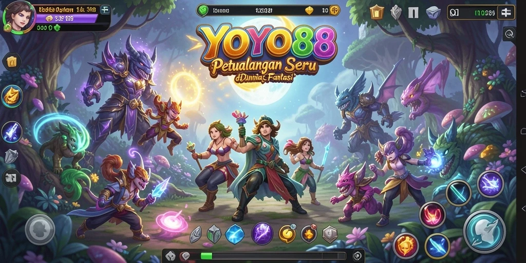 Tampilan gameplay seru dari YOYO88 dalam petualangan fantasi.